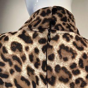 Garcia, leopard blouse, size small, NWT , ruffle, long sleeve, high neck